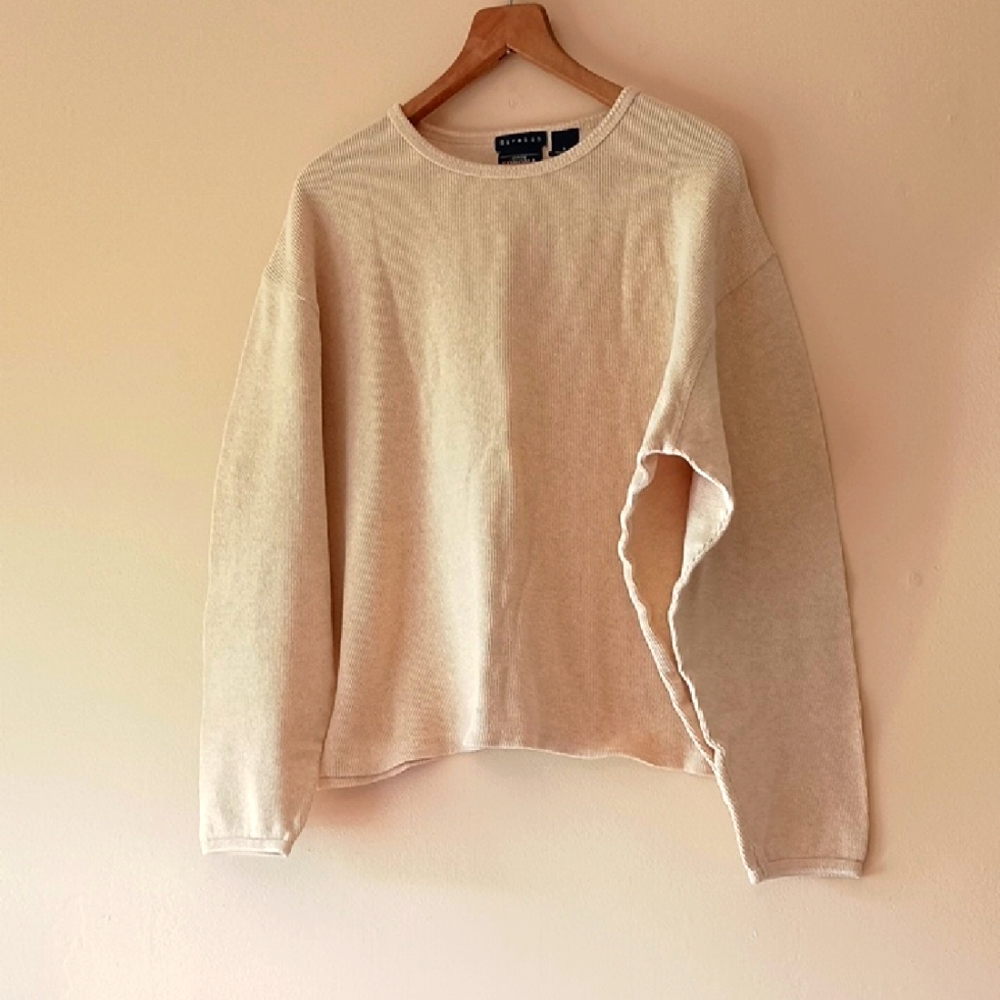 EUC Sonoma Maize Boxy, Cropped Waffle Knit Top, Sz L